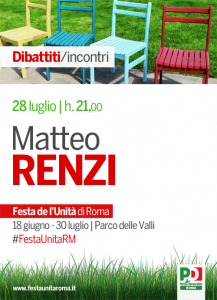 Matteo Renzi alla Festa dell'Unità di Roma